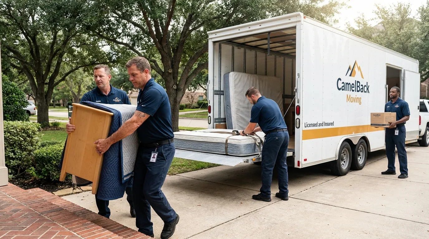 Crew loading residential truck for cross-state move from Aguadilla, PR